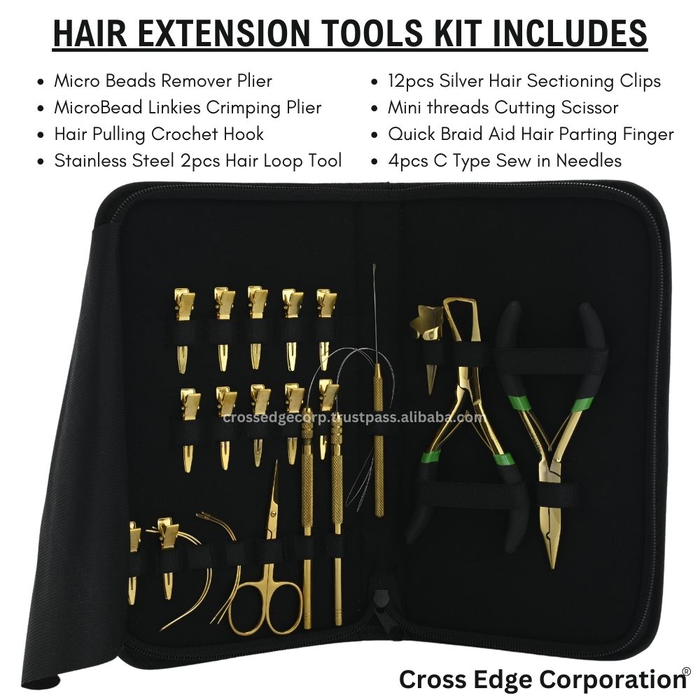 Gold Hair extension tools | Micro Beads Remover Pliers | Precision Hair Parting Tool