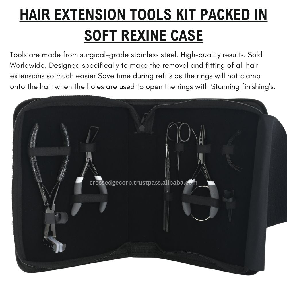 All in one Hair extension tools Plier's kit | Tape in Plier | 3 Hole Micro Beads & Nano Rings Plier