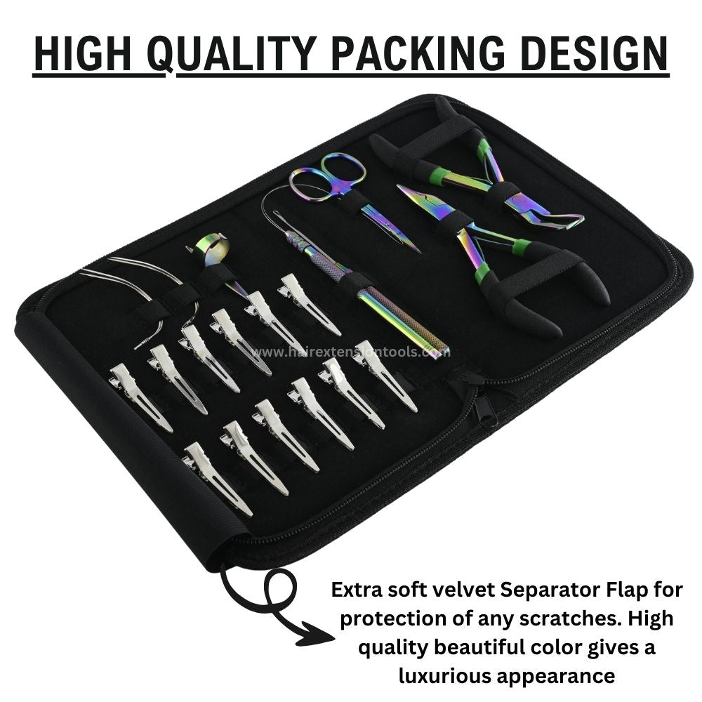 Hair extension tools including |Micro Beads Remover Pliers|12pcs Hair Styling clips