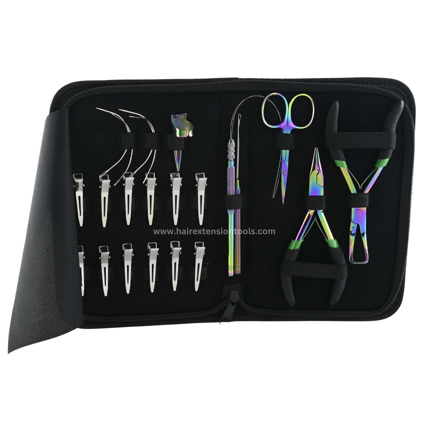 Micro Beads Hair Extension Tools Kit - Rainbow