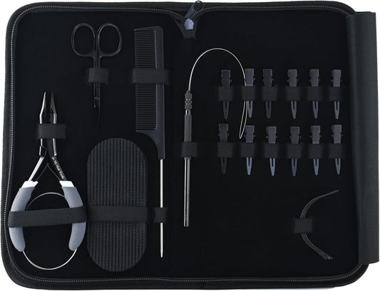 Hair Extension Tools Kit Mini Scissor, Micro Link Extension Loop Tool, Hair Grippers Set,