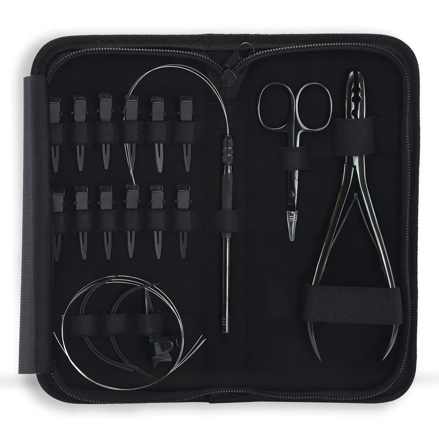 Hair Extension Tools Kit Includes 2 Hole Micro Beads Microlink Crimping Plier Mini Multipurpose Scissor