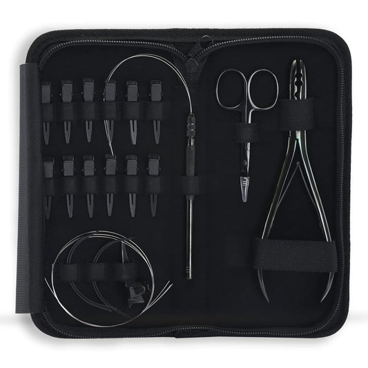 Hair Extension Tools Kit Includes 2 Hole Micro Beads Microlink Crimping Plier Mini Multipurpose Scissor