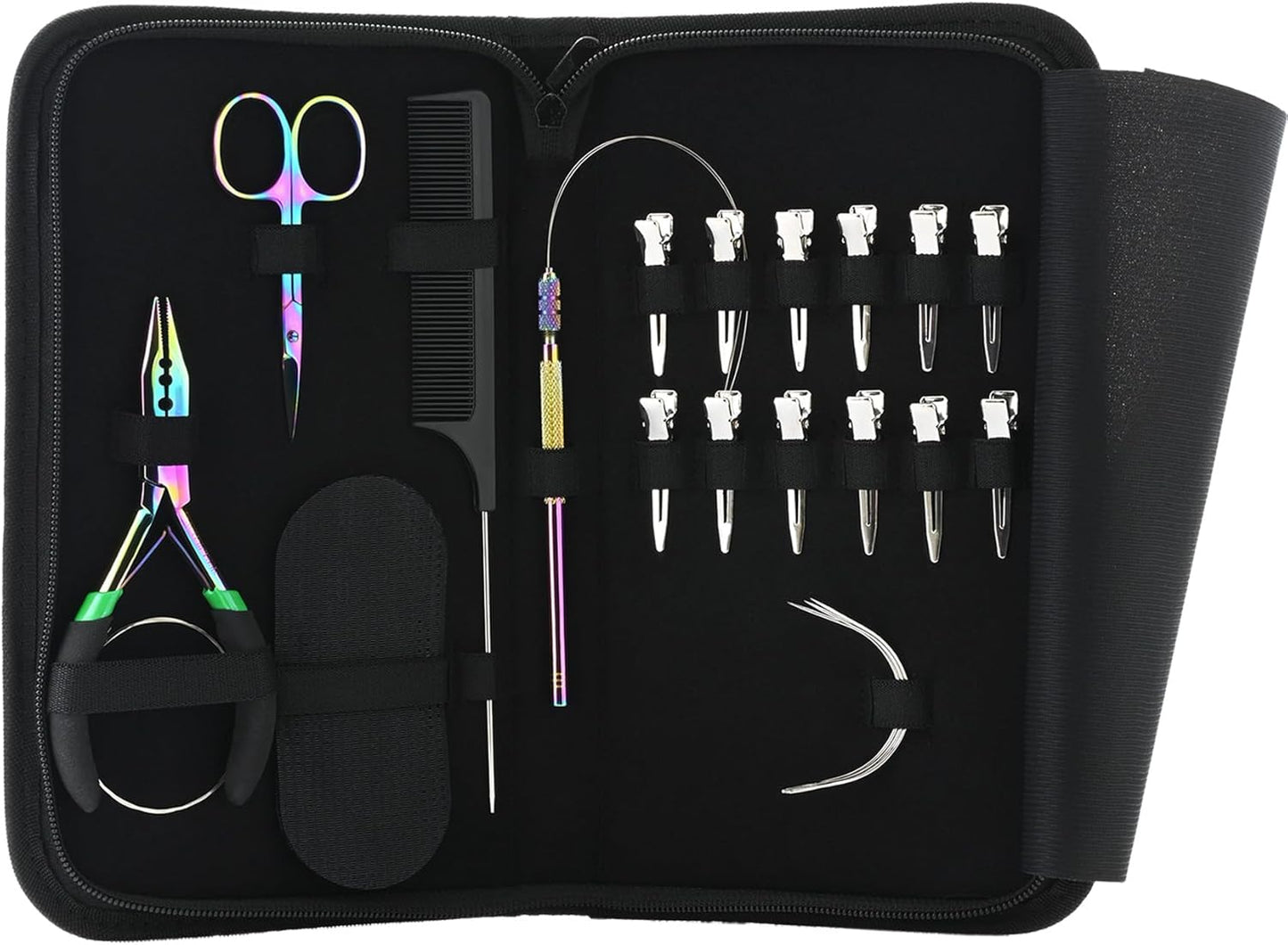 Pro Rainbow Hair Extension Tools Kit includes Nano Micro Beads Remover & Closer Plier, Mini Scissor