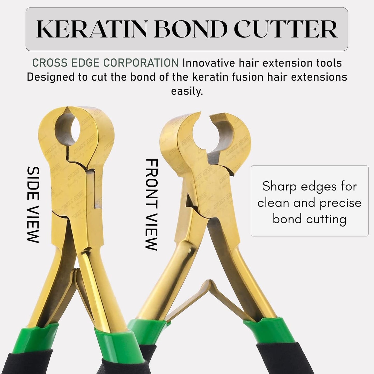 Gold innovative Keratin Bond Cutter Used to cut the bonds of Keratin Hair Extensions - Must Have Multipurpose Hair Extension Tools