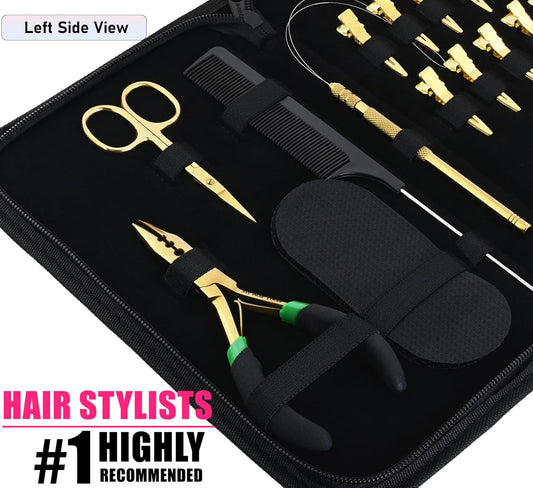 Hair Extension Tools Kit Micro Link Extension Loop Tool Nano Micro Beads Remover & Closer Plier