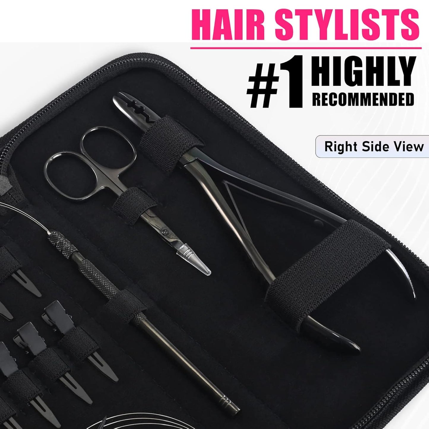 Hair Extension Tools Kit Includes 2 Hole Micro Beads Microlink Crimping Plier Mini Multipurpose Scissor