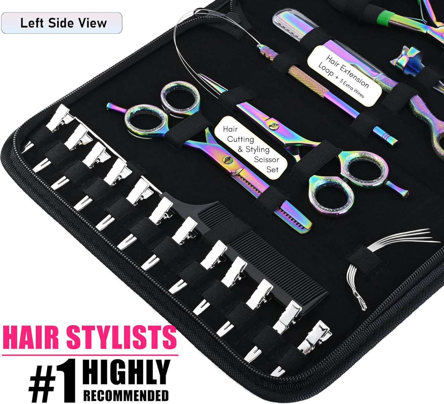 Hair Tools Professional Hair Extension Tools Kit Hair Cutting & Styling Scissors Set, Hair Parting Tool, Hair Extensions Loop Tool