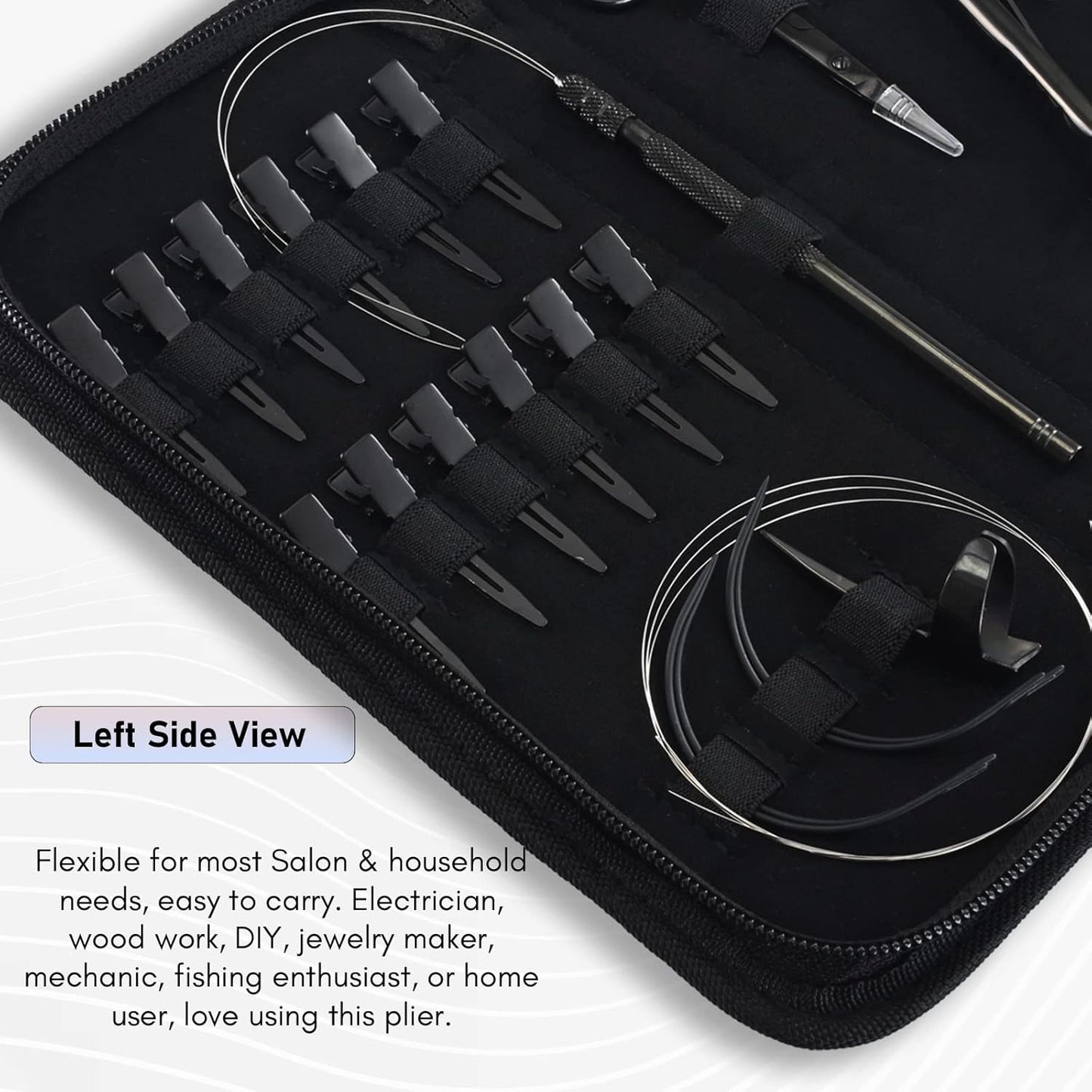 Hair Extension Tools Kit Includes 2 Hole Micro Beads Microlink Crimping Plier Mini Multipurpose Scissor