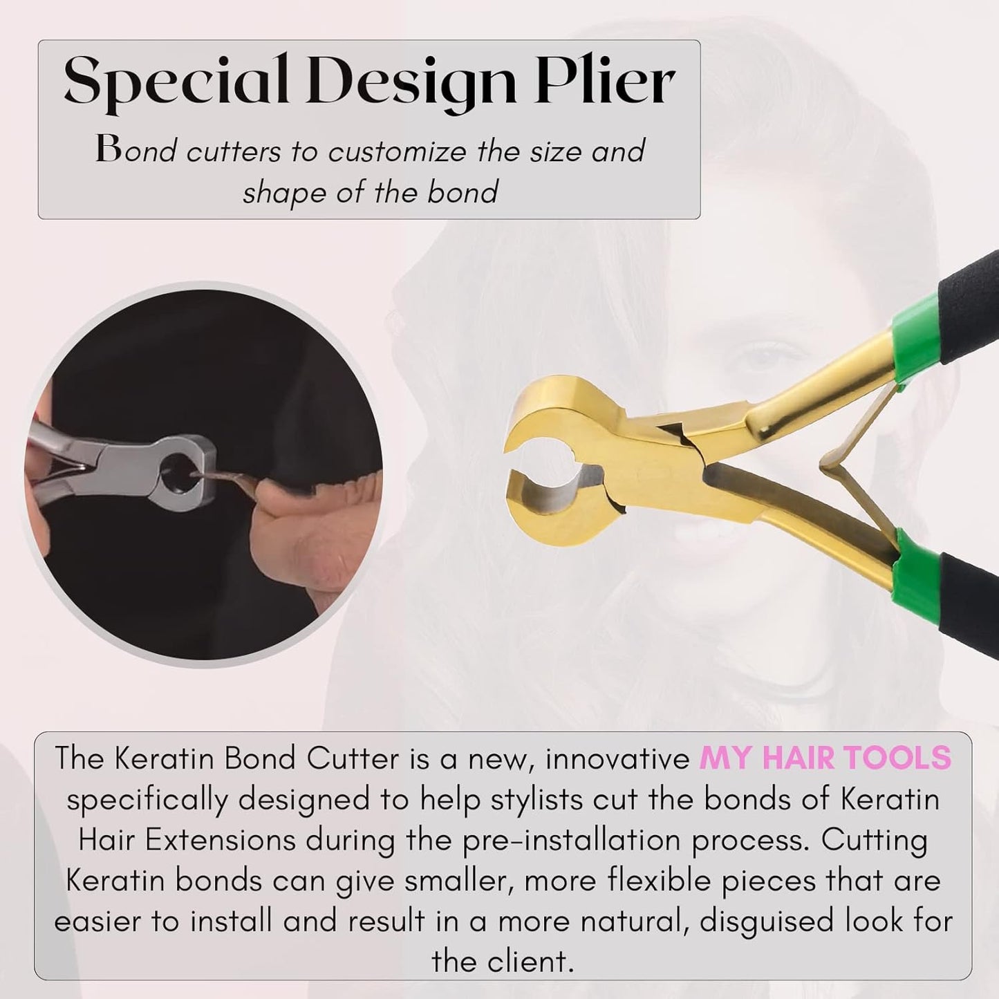 Gold innovative Keratin Bond Cutter Used to cut the bonds of Keratin Hair Extensions - Must Have Multipurpose Hair Extension Tools