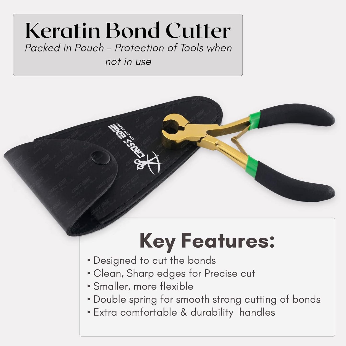 Gold innovative Keratin Bond Cutter Used to cut the bonds of Keratin Hair Extensions - Must Have Multipurpose Hair Extension Tools