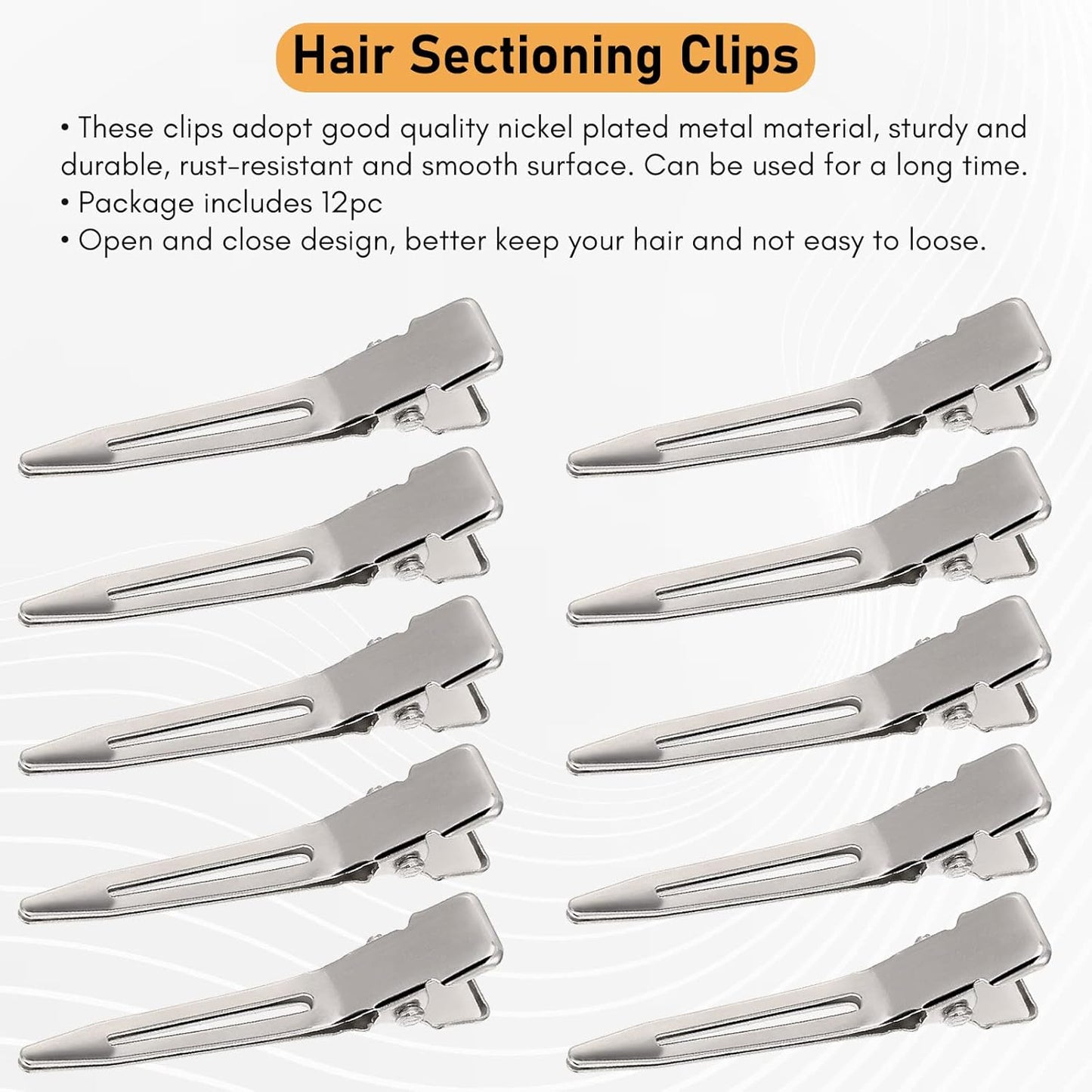 Hair Extension Tools Kit  Microlink Crimping Plier, 12pcs Hair Clips  C Needles Pulling Hook for Micro Beads Hair Extensions